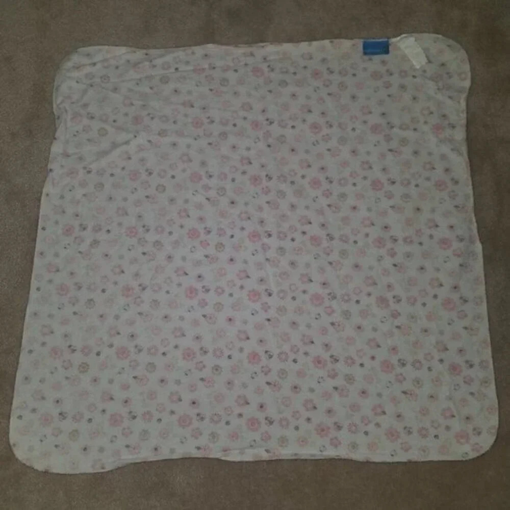 2 Tiddliwinks Pink Brown Flowers Ladybugs Receiving Blanket Lot Lovey Cotton